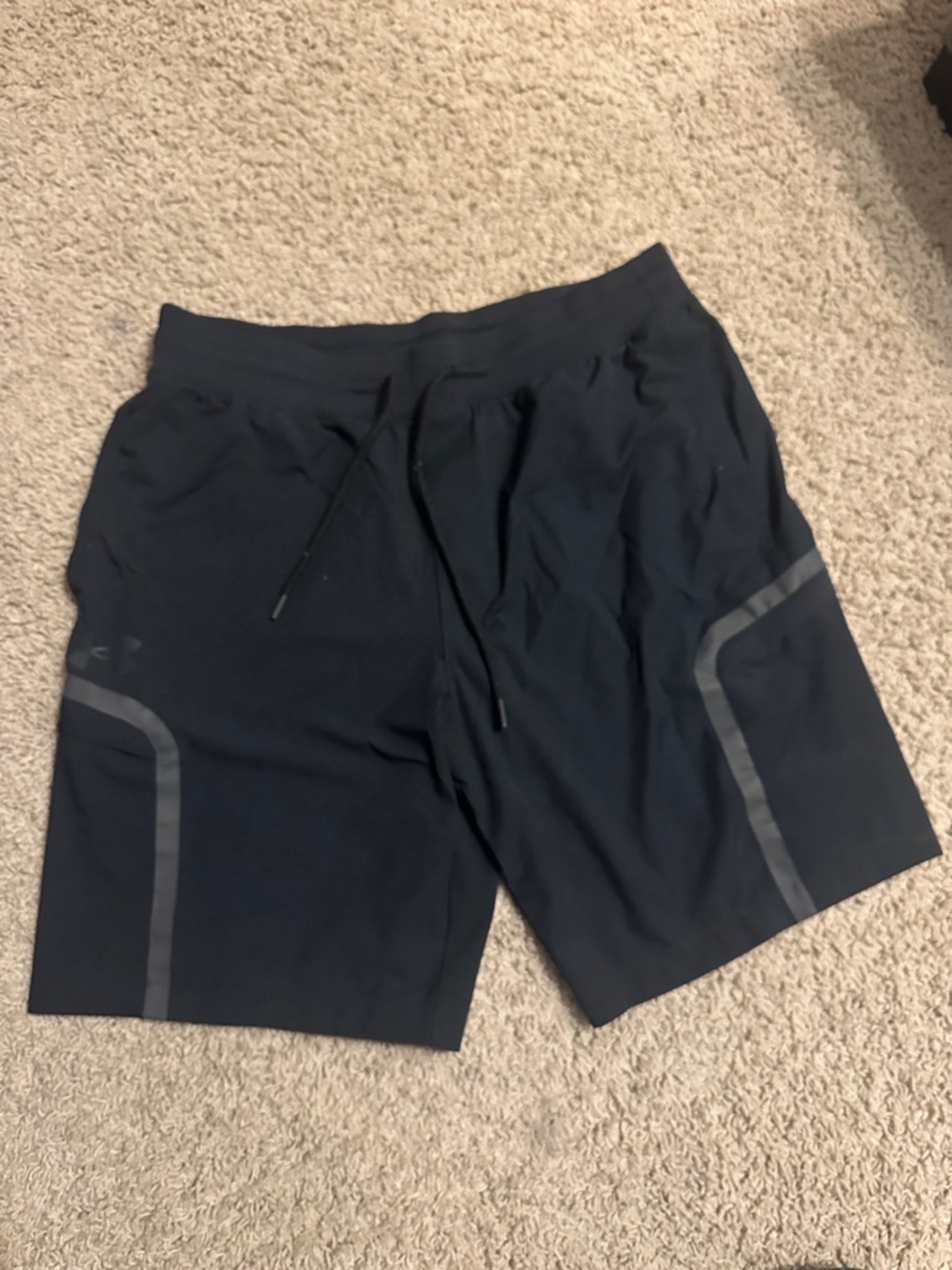 Under Armour Men's Black Athletic Training Shorts with Reflective Accents